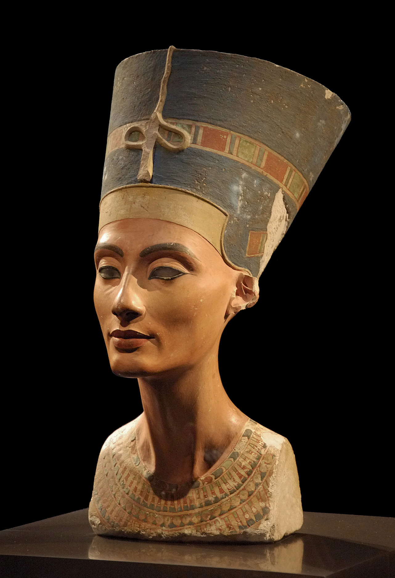 Gold Egyptian Pharaoh Queen Nefertiti Bust Figurine Sculpture YOUNI 